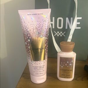 Bath & Body Works Champagne Toast Body Cream and Wash - Pink and Gold